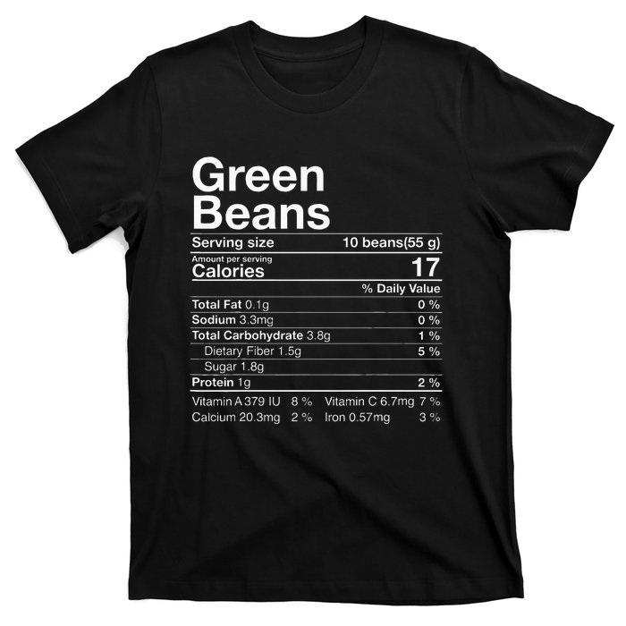 Green Beans Nutrition Fact Thanksgiving Costume T-Shirt