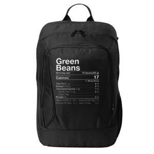 Green Beans Nutrition Fact Thanksgiving Costume City Backpack