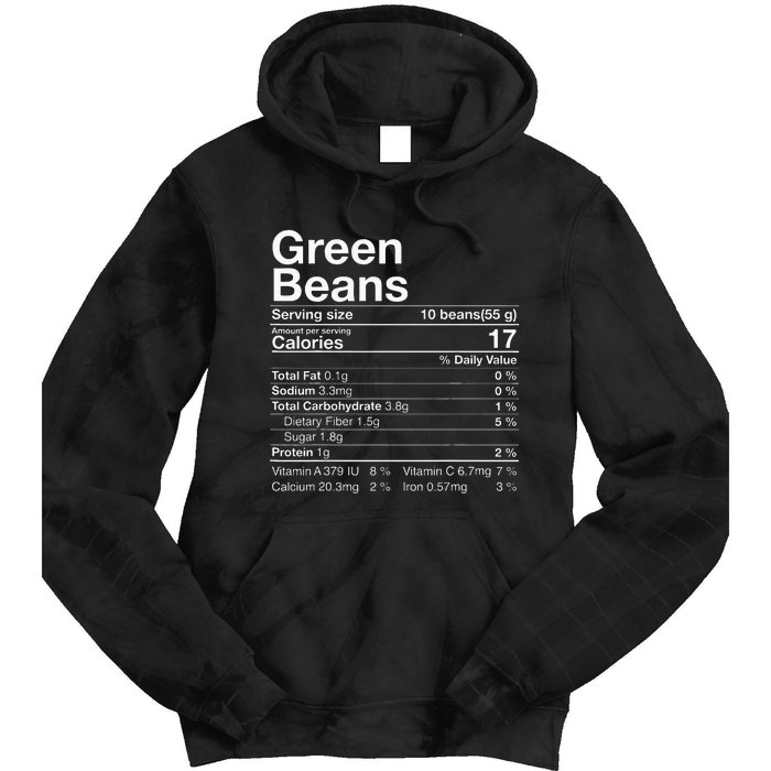 Green Beans Nutrition Fact Thanksgiving Costume Tie Dye Hoodie