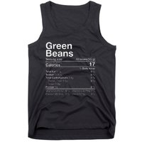 Green Beans Nutrition Fact Thanksgiving Costume Tank Top