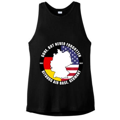 Gone But Never Forgotten Bitburg Air Base Germany Veteran Ladies PosiCharge Tri-Blend Wicking Tank