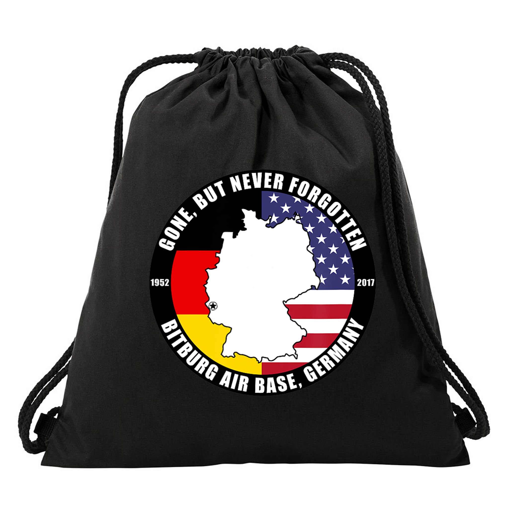Gone But Never Forgotten Bitburg Air Base Germany Veteran Drawstring Bag