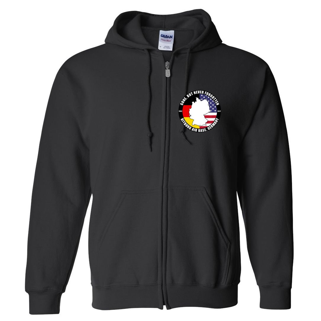 Gone But Never Forgotten Bitburg Air Base Germany Veteran Full Zip Hoodie