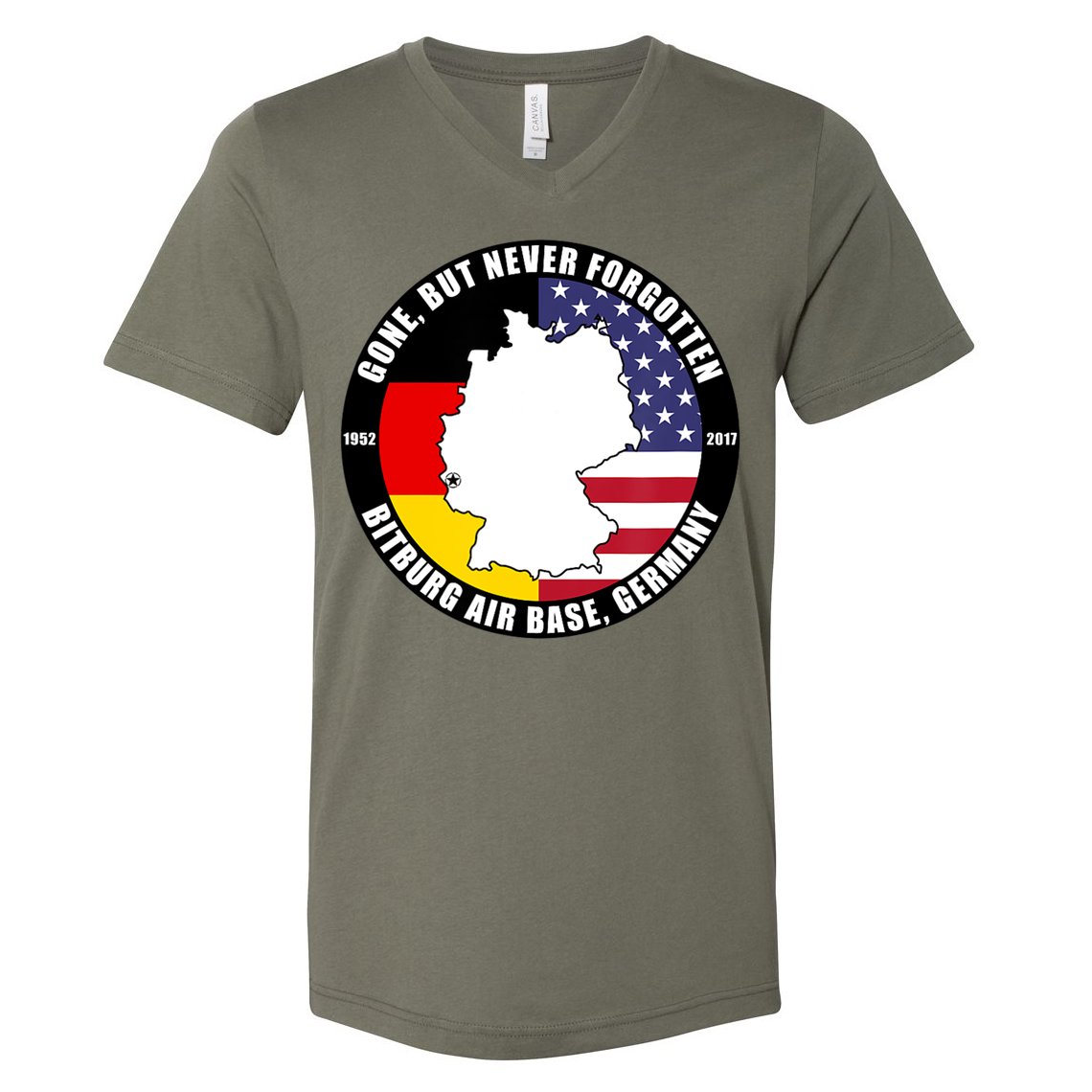 Gone But Never Forgotten Bitburg Air Base Germany Veteran V-Neck T-Shirt
