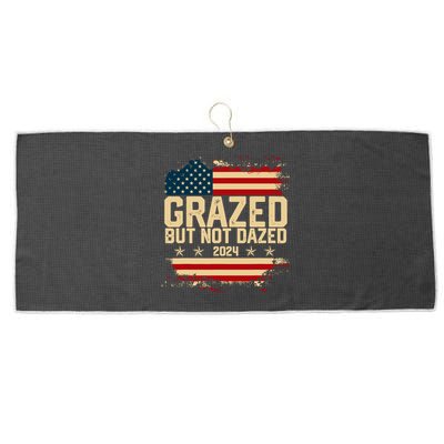 Grazed But Not Dazed 2024 Election Supporter Large Microfiber Waffle Golf Towel