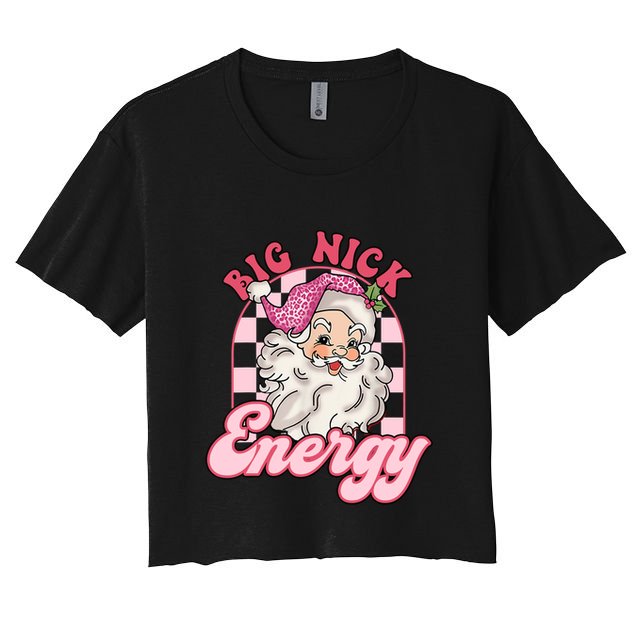 Groovy Big Nick Santa Energy Pink Funny Christmas Pink Gift Crop Top