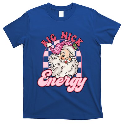 Groovy Big Nick Santa Energy Pink Funny Christmas Pink Gift T-Shirt