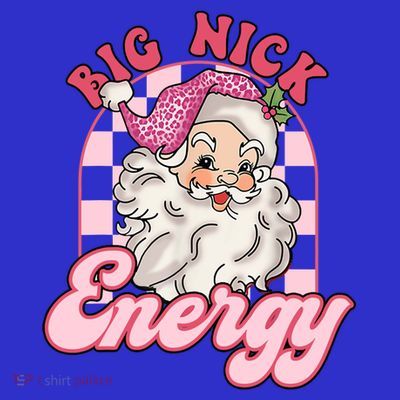 Groovy Big Nick Santa Energy Pink Funny Christmas Pink Gift T-Shirt