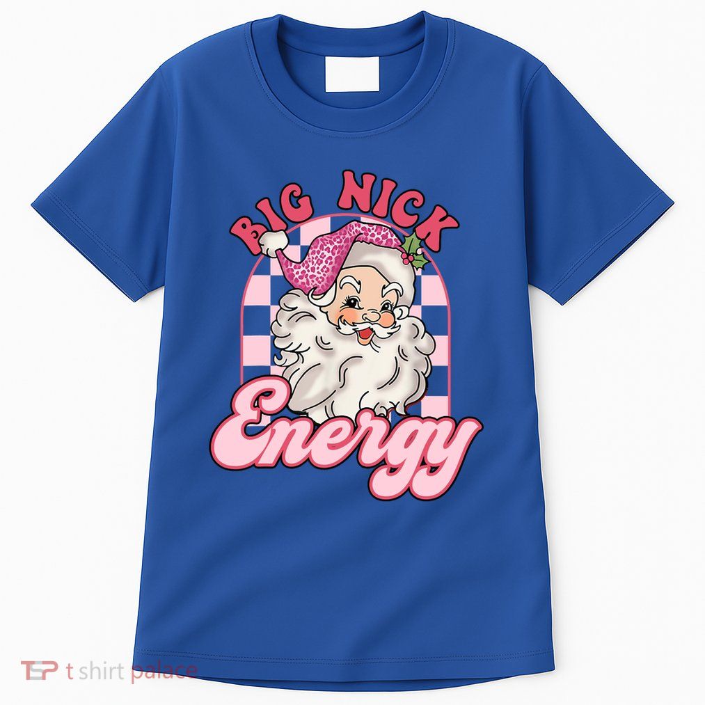 Groovy Big Nick Santa Energy Pink Funny Christmas Pink Gift Tall T-Shirt