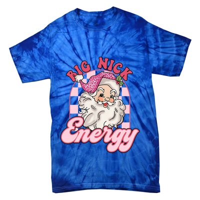Groovy Big Nick Santa Energy Pink Funny Christmas Pink Gift Tie-Dye T-Shirt