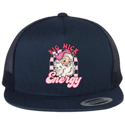 Groovy Big Nick Santa Energy Pink Funny Christmas Pink Gift Flat Bill Trucker Hat