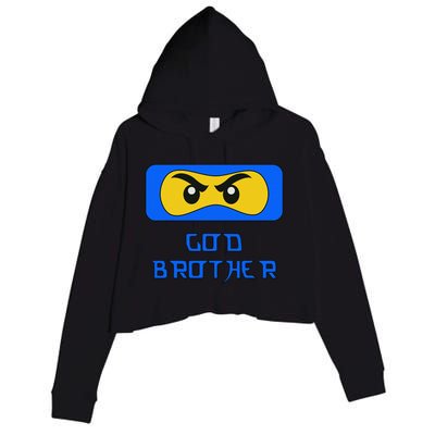 God Brother Ninja Face Family Crop Fleece Hoodie