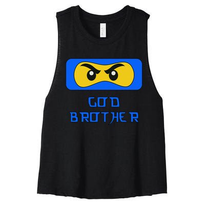 God Brother Ninja Face Family Women's Racerback Cropped Tank