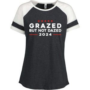 Grazed But Not Dazed 2024 Trump Election Supporter Enza Ladies Jersey Colorblock Tee