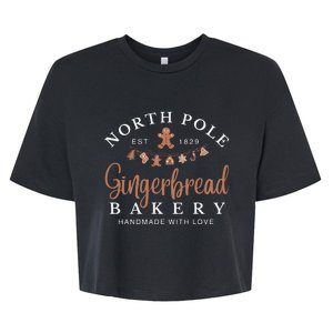 Gingerbread Bakery North Pole Bella+Canvas Jersey Crop Tee