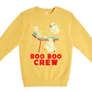 Ghost Boo Nurse Crew Witch Skeleton Halloween Spooky Season Gift Premium Crewneck Sweatshirt