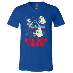 Ghost Boo Nurse Crew Witch Skeleton Halloween Spooky Season Gift V-Neck T-Shirt