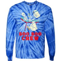 Ghost Boo Nurse Crew Witch Skeleton Halloween Spooky Season Gift Tie-Dye Long Sleeve Shirt