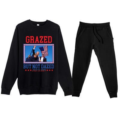 Grazed But Not Dazed Trump Shot Premium Crewneck Sweatsuit Set