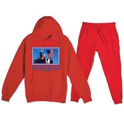 Grazed But Not Dazed Trump Shot Premium Hooded Sweatsuit Set