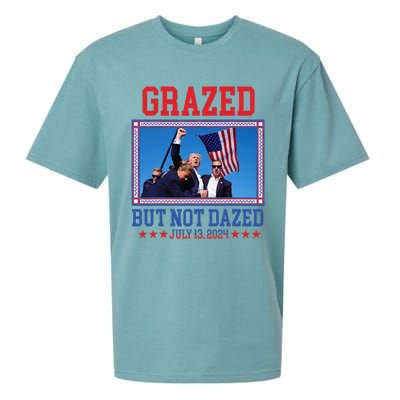 Grazed But Not Dazed Trump Shot Sueded Cloud Jersey T-Shirt