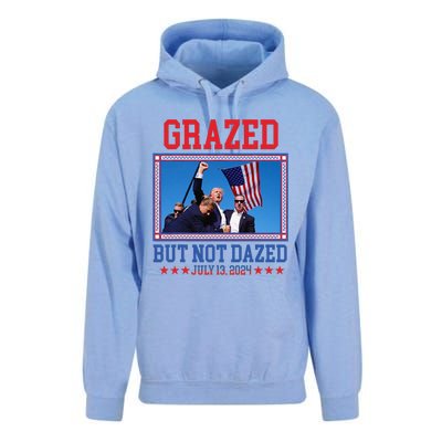 Grazed But Not Dazed Trump Shot Unisex Surf Hoodie