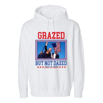 Grazed But Not Dazed Trump Shot Garment-Dyed Fleece Hoodie