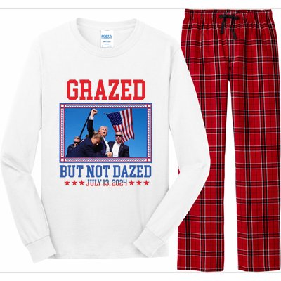 Grazed But Not Dazed Trump Shot Long Sleeve Pajama Set