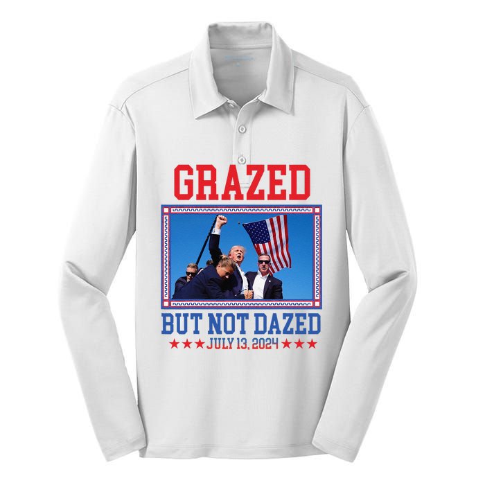 Grazed But Not Dazed Trump Shot Silk Touch Performance Long Sleeve Polo