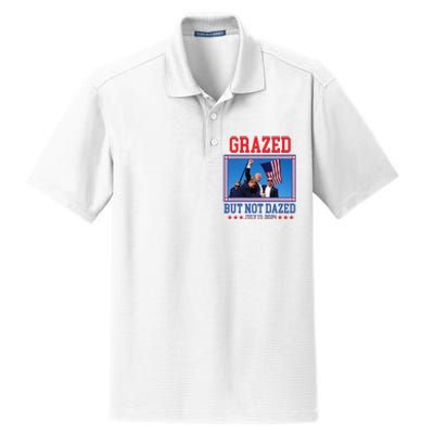 Grazed But Not Dazed Trump Shot Dry Zone Grid Polo