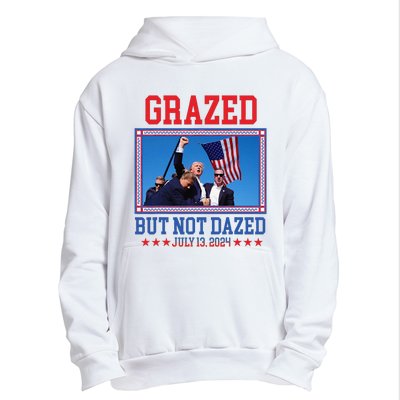 Grazed But Not Dazed Trump Shot Urban Pullover Hoodie