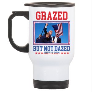 Grazed But Not Dazed Trump Shot Stainless Steel Travel Mug