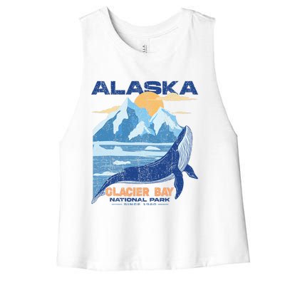 Glacier Bay National Park Sine 1980 Alaska Women's Racerback Cropped Tank