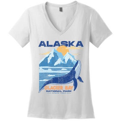 Glacier Bay National Park Sine 1980 Alaska Women's V-Neck T-Shirt