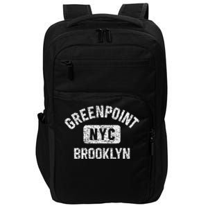 Greenpoint Brooklyn NYC Gym Style Distressed White Print Impact Tech Backpack