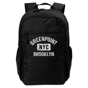 Greenpoint Brooklyn NYC Gym Style Distressed White Print Daily Commute Backpack