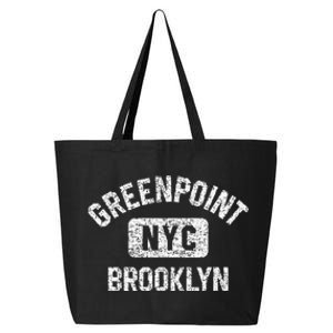 Greenpoint Brooklyn NYC Gym Style Distressed White Print 25L Jumbo Tote