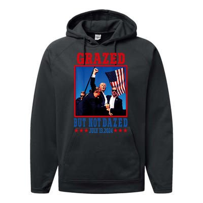 Grazed But Not Dazed 2024 Trump Performance Fleece Hoodie