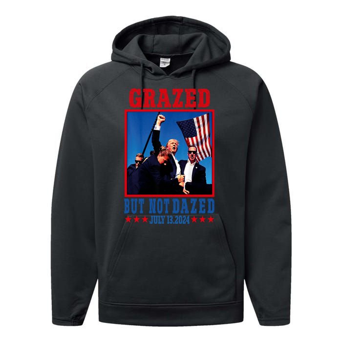 Grazed But Not Dazed 2024 Trump Performance Fleece Hoodie