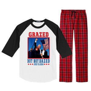 Grazed But Not Dazed 2024 Trump Raglan Sleeve Pajama Set