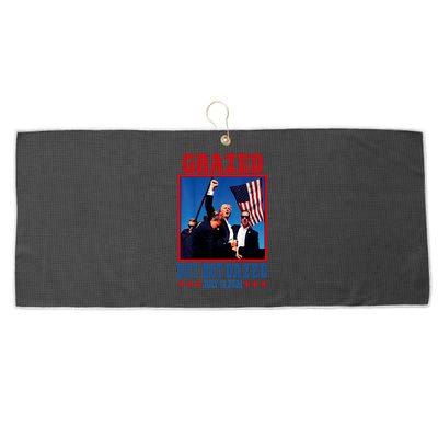 Grazed But Not Dazed 2024 Trump Large Microfiber Waffle Golf Towel