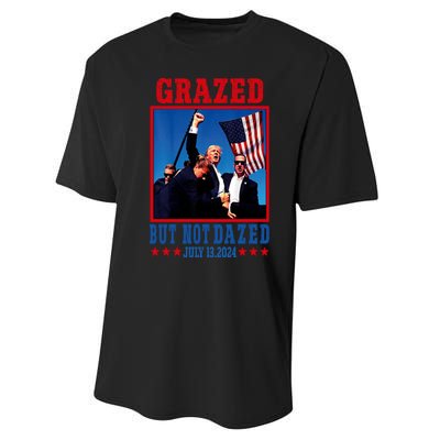 Grazed But Not Dazed 2024 Trump Performance Sprint T-Shirt