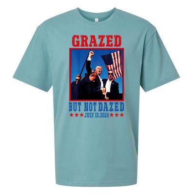 Grazed But Not Dazed 2024 Trump Sueded Cloud Jersey T-Shirt