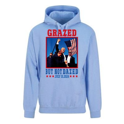 Grazed But Not Dazed 2024 Trump Unisex Surf Hoodie