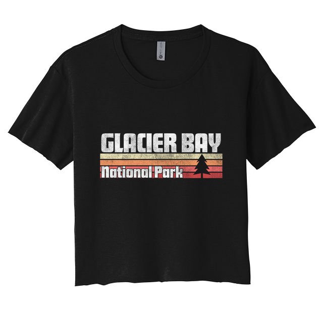Glacier Bay National Park Retro Style Vintage 70s 80s 90s Gift Crop Top