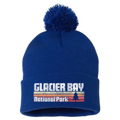 Glacier Bay National Park Retro Style Vintage 70s 80s 90s Gift Pom Pom 12in Knit Beanie
