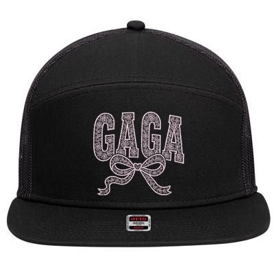 Grandma Blessed Nana Gigi Lace Coquette Mothers Day Gaga 7 Panel Mesh Trucker Snapback Hat
