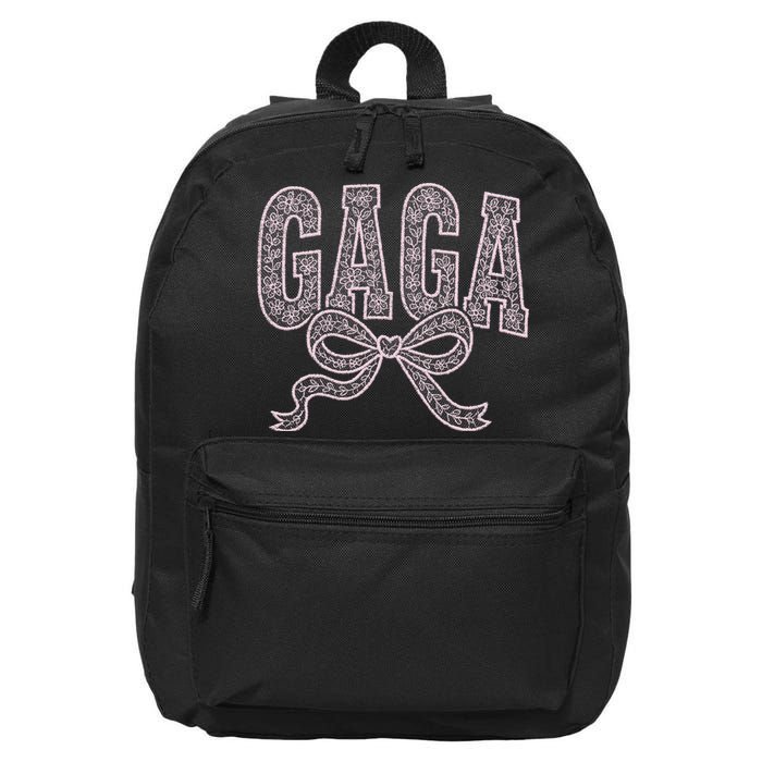 Grandma Blessed Nana Gigi Lace Coquette Mothers Day Gaga 16 in Basic Backpack