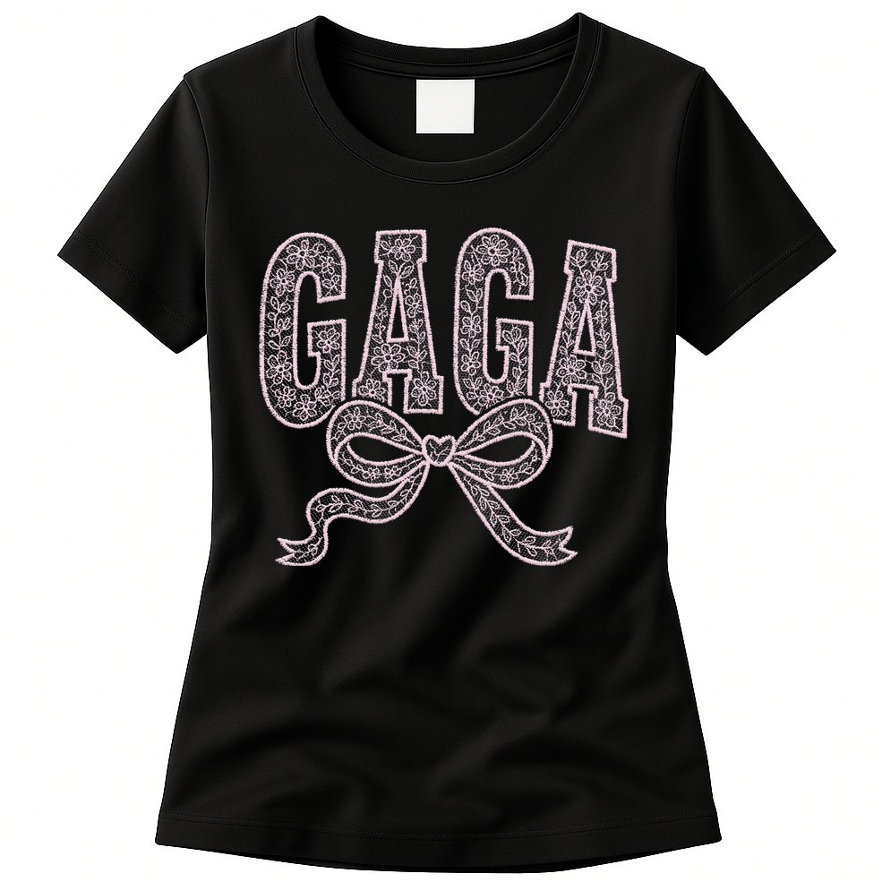 Grandma Blessed Nana Gigi Lace Coquette Mothers Day Gaga Womens T-Shirt