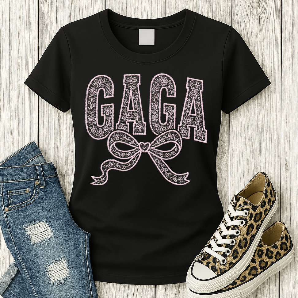 Grandma Blessed Nana Gigi Lace Coquette Mothers Day Gaga Womens T-Shirt